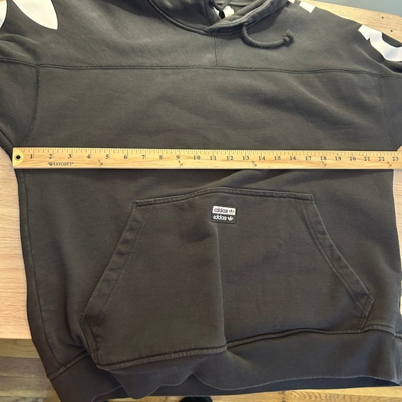 Adidas Originals Hoodie Black Oversized Logo Size M - Picture 10 of 11